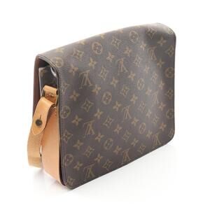 Louis Vuitton leather shoulder canvas Monogram bag Brown Cartesiere